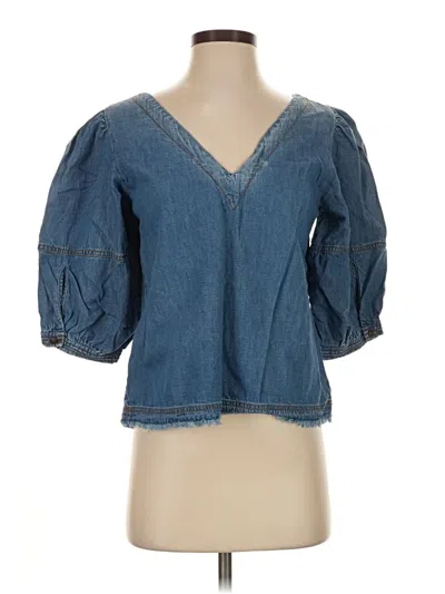 Pre-owned Pilcro 3/4 Sleeve Blouse In Blue