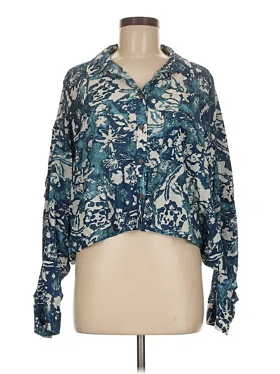 Pre-owned Pilcro 3/4 Sleeve Blouse In Blue