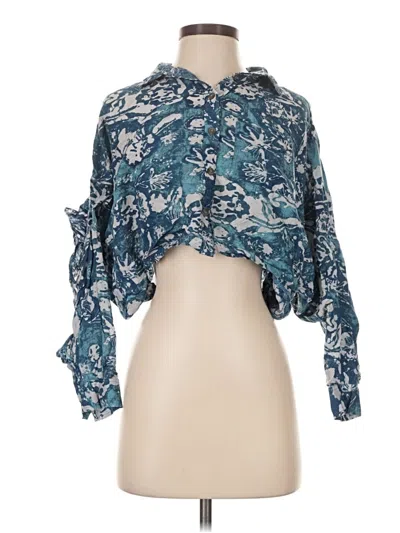 Pre-owned Pilcro 3/4 Sleeve Blouse In Blue