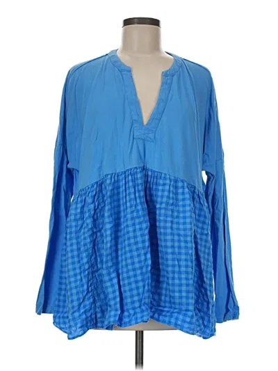 Pre-owned Pilcro 3/4 Sleeve Blouse In Blue