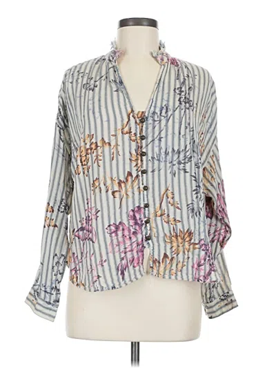 Pre-owned Pilcro 3/4 Sleeve Blouse In Gray