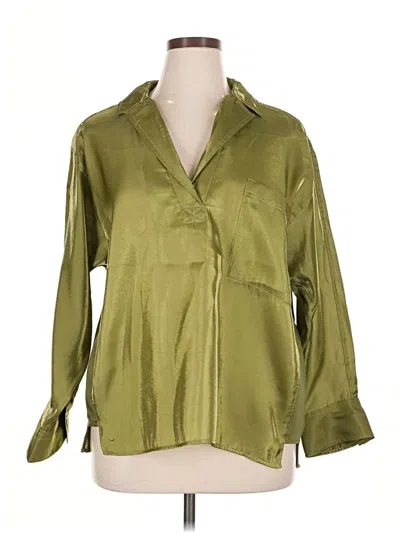 Pre-owned Pilcro 3/4 Sleeve Blouse In Green