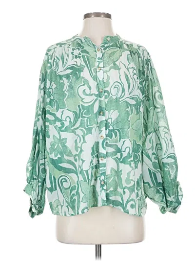 Pre-owned Pilcro 3/4 Sleeve Blouse In Green