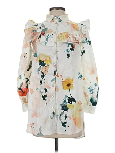 Pre-owned Pilcro 3/4 Sleeve Blouse In Ivory