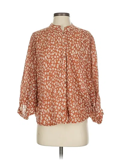 Pre-owned Pilcro 3/4 Sleeve Blouse In Orange