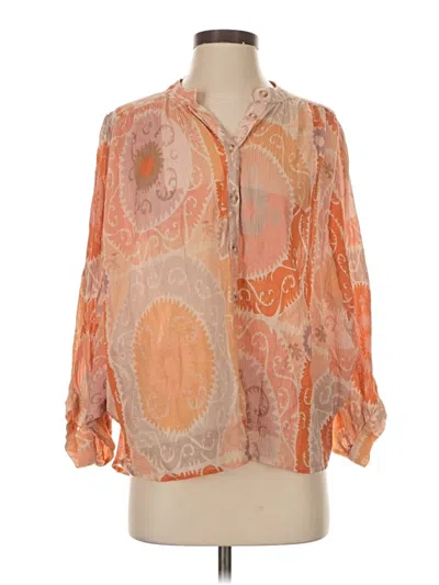 Pre-owned Pilcro 3/4 Sleeve Blouse In Orange