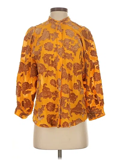 Pre-owned Pilcro 3/4 Sleeve Blouse In Orange