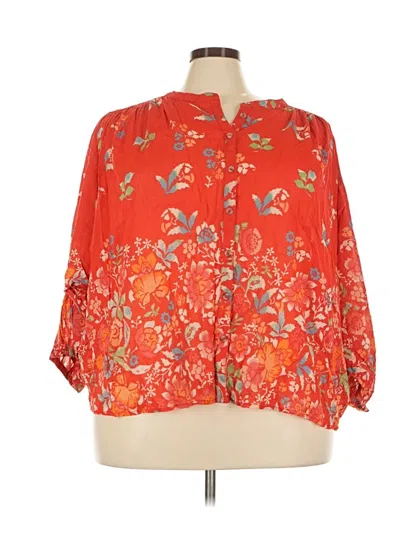 Pre-owned Pilcro 3/4 Sleeve Blouse In Orange