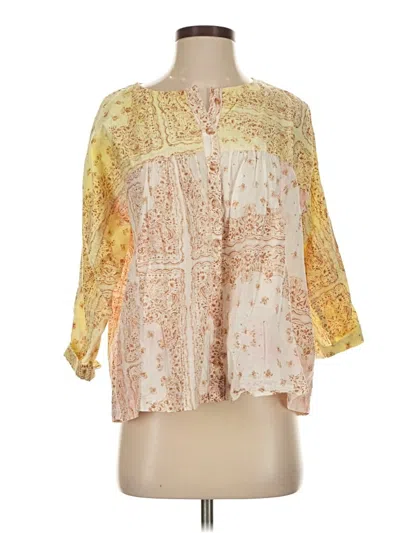 Pre-owned Pilcro 3/4 Sleeve Blouse In Yellow