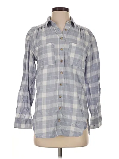 Pre-owned Pilcro 3/4 Sleeve Button Down Shirt In Gray