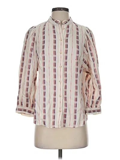 Pre-owned Pilcro 3/4 Sleeve Button Down Shirt In Ivory