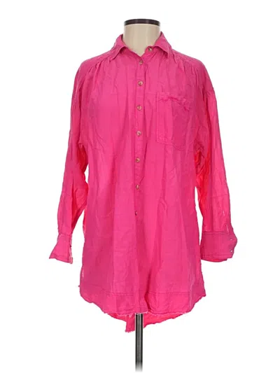 Pre-owned Pilcro 3/4 Sleeve Button Down Shirt In Pink
