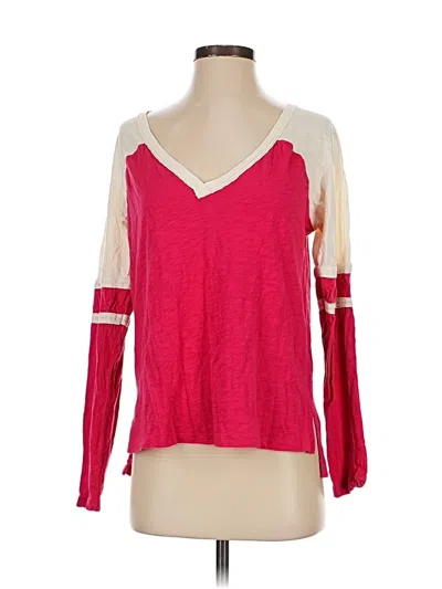 Pre-owned Pilcro 3/4 Sleeve T-shirt In Red