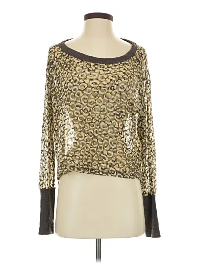 Pre-owned Pilcro 3/4 Sleeve T-shirt In Gold