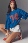 Pilcro 3/4 Sleeve Varsity Tee In Blue
