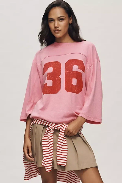 Pilcro 3/4 Sleeve Varsity Tee In Multi