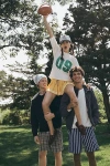 Pilcro 3/4 Sleeve Varsity Tee In White