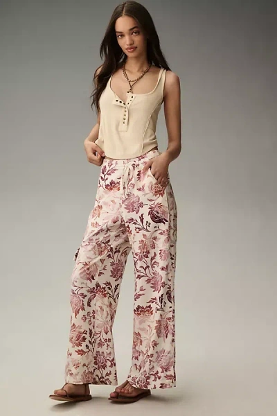 Pilcro 808 Printed Beach Cargo Pants In Pink
