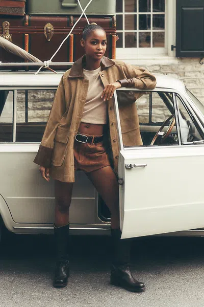 Pilcro Adelaide Suede Barn Jacket In Brown