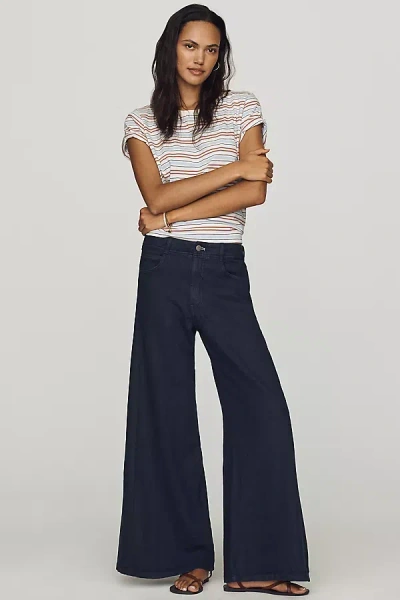 Pilcro Adi Mid-rise Clean-hem Flare Pants In Blue