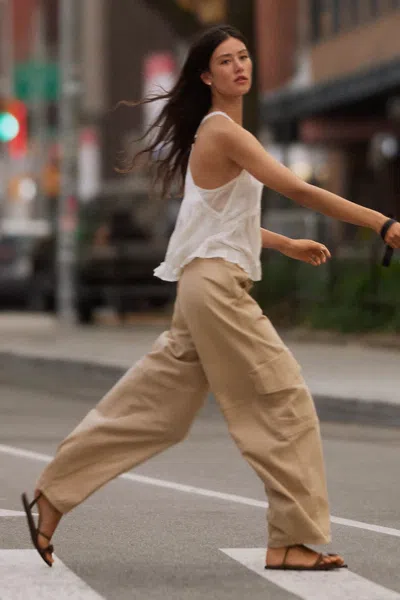 Pilcro Aero Wide-leg Cargo Pants In Brown