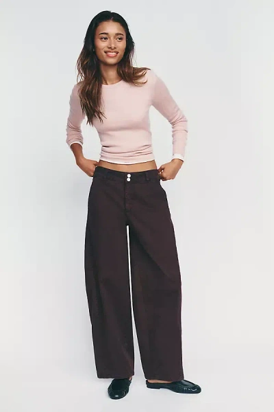 Pilcro Aero Wide-leg Chino Pants In Brown