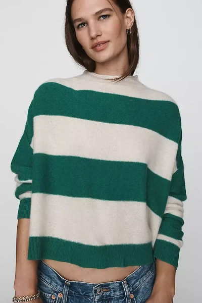 Pilcro Alani 100% Cashmere Mock Neck Sweater In Green