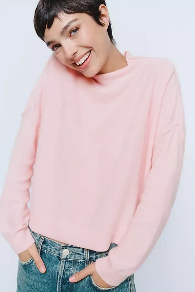 Pilcro Alani 100% Cashmere Mock-neck Sweater In Pink