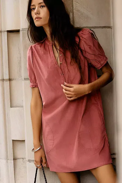 Pilcro Aly 100% Cotton Corduroy Mini Shirtdress In Pink