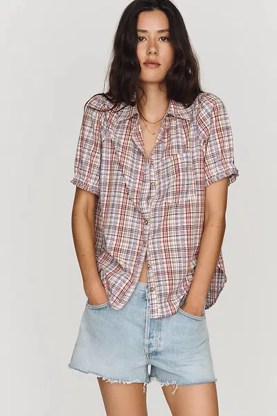 Pilcro Aly Puff-sleeve Blouse In Multi