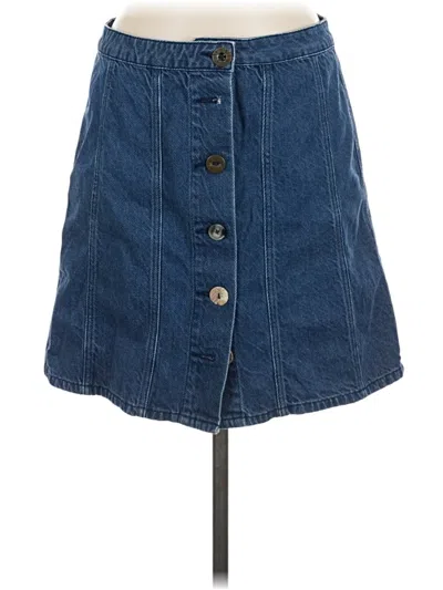 Pre-owned Pilcro And The Letterpress Denim Skirt In Blue