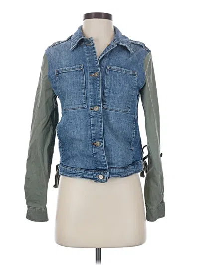 Pre-owned Pilcro And The Letterpress Denim Vest In Blue