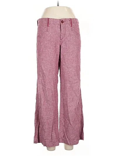 Pre-owned Pilcro And The Letterpress Linen Pants In Burgundy