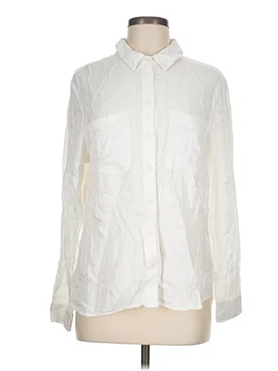 Pre-owned Pilcro And The Letterpress Long Sleeve Button Down Shirt In Ivory