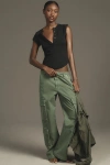 Pilcro The Andie Ribbed Henley Top By : Short-sleeve Edition In Black