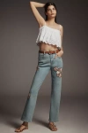 Pilcro Baggy Boyfriend High-rise Quilted Jeans In Blue