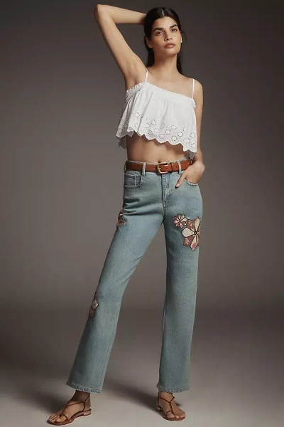 Pilcro Baggy Boyfriend High-rise Quilted Jeans In Blue