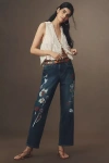 Pilcro Baggy Boyfriend Mid-rise Quilted Jeans In Blue