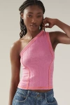 Pilcro Banded One-shoulder Knit Top In Pink