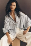 Pilcro Batwing Buttondown Shirt In Multi