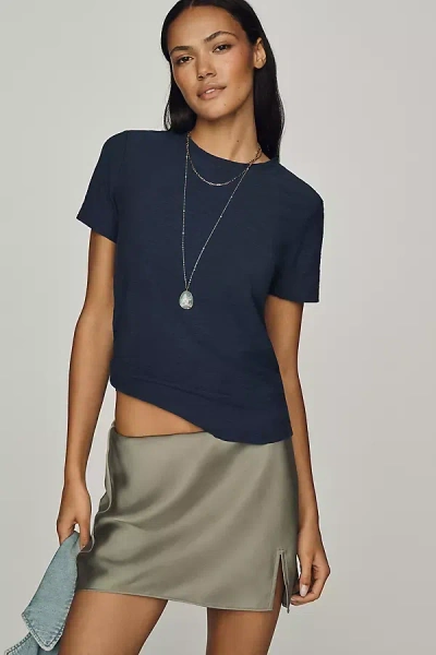 Pilcro Bennie Cotton Slim Crew Neck Tee In Blue