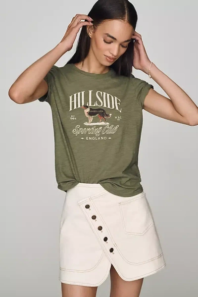 Pilcro Bennie Cotton Slim Crew-neck Tee In Green