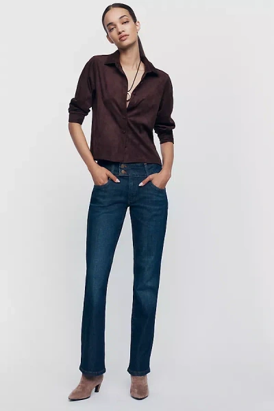Pilcro Billy Low-rise Bootcut Jeans In Dark Wash