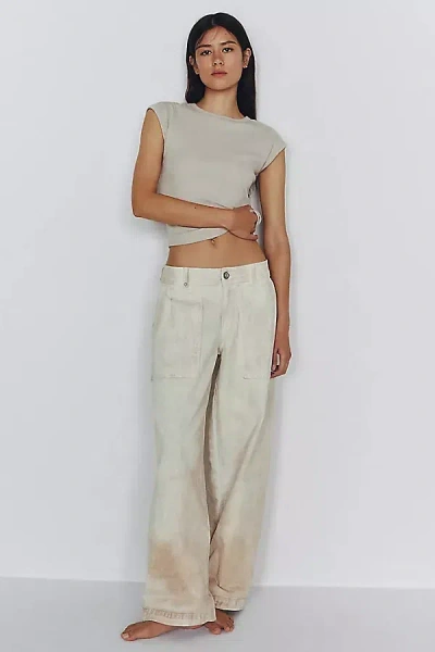 Pilcro Blake Mid-rise Relaxed Jeans In Ivory