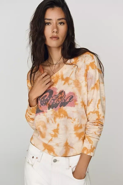 Pilcro Bleached Crewneck Sweatshirt In Multi