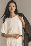 Pilcro Boxy Cropped Tee In Beige