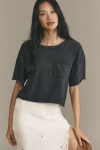 Pilcro Boxy Cropped Tee In Black
