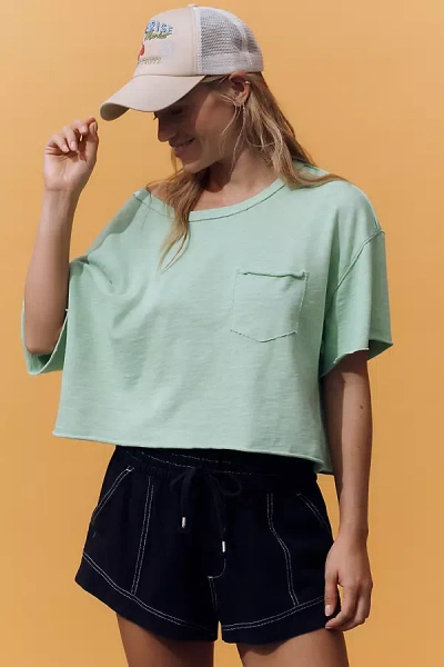 Pilcro Boxy Cropped Tee In Green