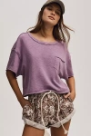 Pilcro Boxy Cropped Tee In Purple
