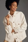 Pilcro Boyfriend Denim Jacket In White